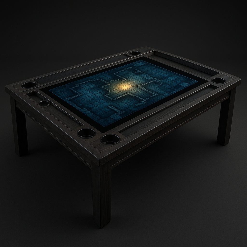 ChatGPT Image 17. nov. 2025, 01_35_09 Spillebord med integrert 65" skjerm – Den ultimate hybridløsningen for gaming, D&D og multimedia - Bilde 1