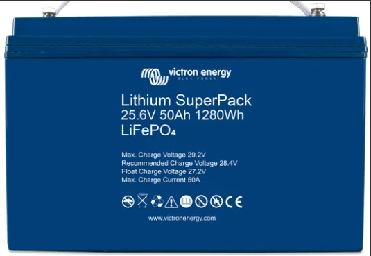 Skjermbilde 2026-05-16 195529 Victron Lithium SuperPack 25,6V/50Ah (M8) - Bilde 1